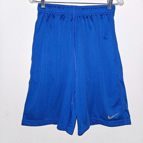 NIKE Dri-Fit Solid Blue Athletic Basketball Shorts Men's Medium Pockets - Picture 1 of 7